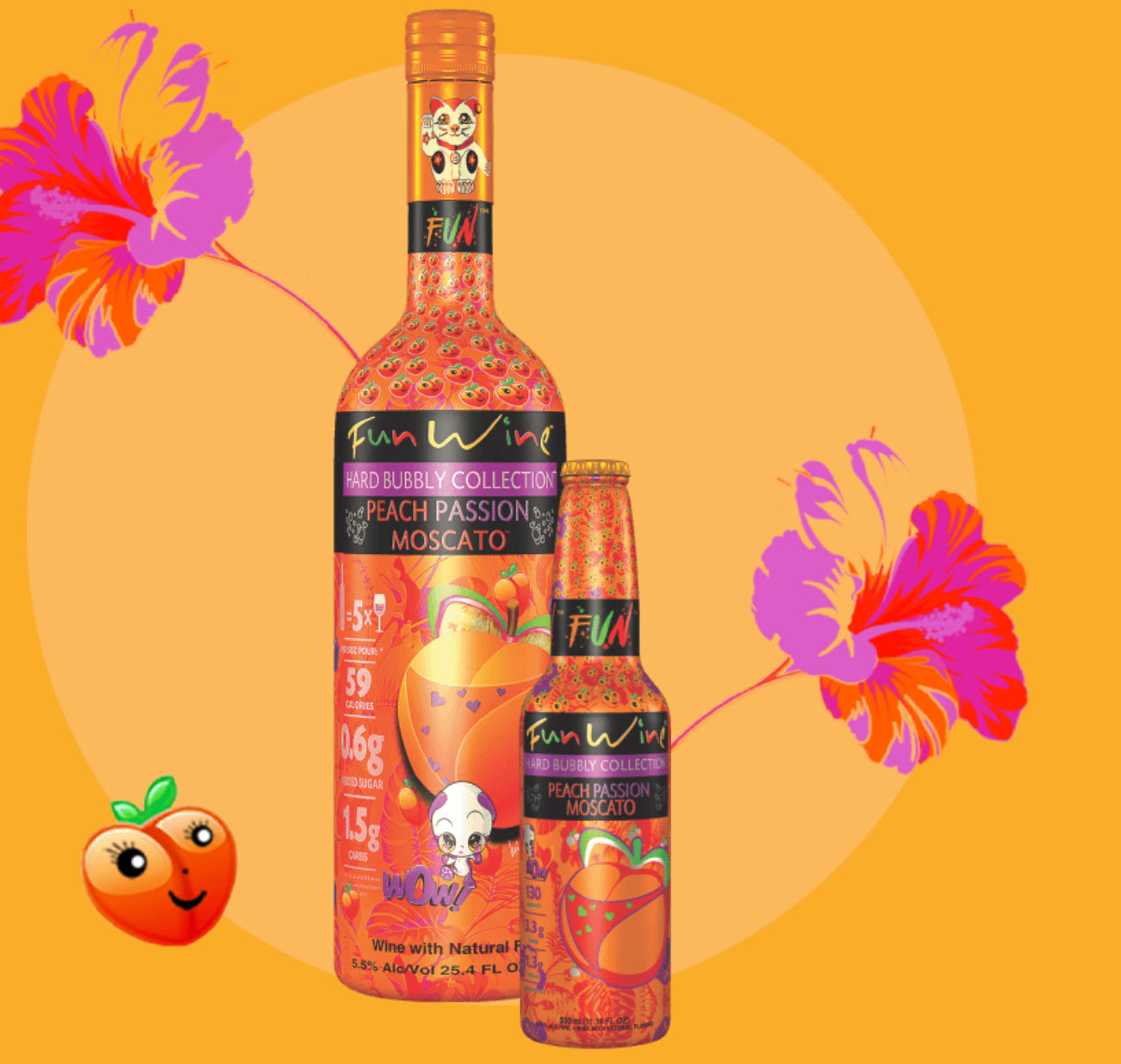 Friends Fun Wine Peach Passion Moscato Ready To Drink Wine Cocktail (750mL)